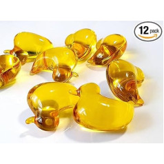 Bath Beads Bath Additives Many Shapes and Colours Gift Decoration Bath Oil Pack of 12 (Duck Yellow with Lemon Fragrance)
