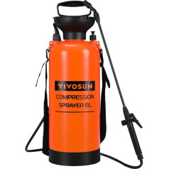 VIVOSUN 8L Pressure Sprayer with Adjustable Nozzle and Carry Strap for Plant Spraying and Garden Watering, Pump Sprayer with Safety Valve for Garden and Lawn Care and Household Cleaning