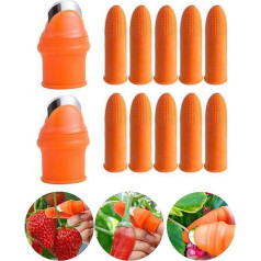 SYXLS Pack of 12 Silicone Thumb Knives, Garden Silicone Thumb Knife Gloves, Finger Knife Harvest Plant Knife for Trimming Plants, Fruits, Vegetables