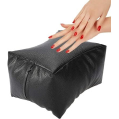 Hand Cushion Manicure Nail Art Table Foot Cushion Soft PU Armrest Manicure Nail Care Cushion (Black)