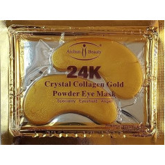 AICHUN BEAUTY 10/20/30/40/100 Pairs Crystal 24K Gold Powder Gel Collagen Eye Mask Leaf Patch Anti-Ageing Bags Remove Dark Circles & Puffiness Anti-Wrinkle (40)