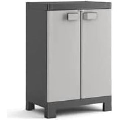 Keter Logico Low Plastic Cabinet, Black/Grey, 65 x 45 x 97 cm