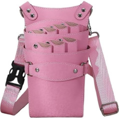 HESHUYAN Hairdressing Bag Tool Bag PU Leather Hair Scissors Belt Bag Shoulder Bag for Hairdressers Hairdressing Set Dog Groomer Bag Hairdressing Bag (Pink)