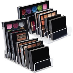 Eyeshadow Palette Organizer Acrylic Transparent Makeup Palette Organizer for Bathroom Countertops Vanities 7 Sections Makeup Palette Cosmetic Bag Storage Solution for Eyeshadow