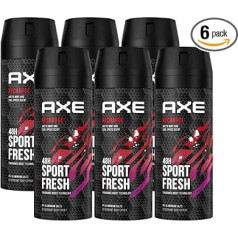 AXE Recharge Sport Fresh Men's Deodorant / Body Spray Pack of 6 x 150 ml
