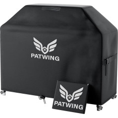 PATWING Grill Cover, 600D Oxford Fabric, Black Cover, Grill, Weatherproof Grill Cover, for Brinkmann, Char Broil, Weber, Jenn Air and Enders (147 x 61 x 117 cm)