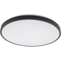 LED Deckenleuchte Metall Schwarz IP44 Bad Küche Feuchtraum rund Ø38,5 cm 22 W 4000 K 1800 lm neutralweißes Licht Deckenlampe blendarm LUKE