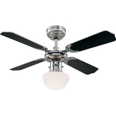 Westinghouse Lighting Portland Ambiance, ceiling fan with lighting, metal, chrome finish with reversible blades in white / black