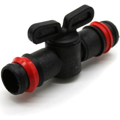 DOJA Barcelona Safety Shut-off Valve, Colour: Black, 16 mm, Pack of 25, Hose Connector, Regulating Valve for Garden, Patio, Use in Outdoor Garden Pipes, Agriculture