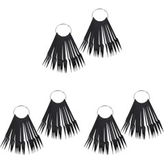 6 Sets Black Shaped Ring Board Stiletto Colour Polish Display Vintage Sticks DIY Holder Salon with Practice Holder Sticks Home Pattern Fan Shaped Fan Tips Metal Tips