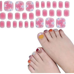 Semi-cured Gels Toenail Strips Gels Toenail Stickers Toenail Polish Strips 28 Stickers Full Nail Wraps Women