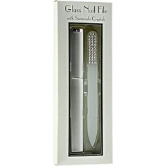 Top Quality Acid Etched Glass Nail file Embellished with Genuine Swarovski Crystals. This BLING Glass Nail File will NEVER wear out. Comes with Rigid Carry Case in Gift Box by Hot Off The Press