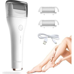 Edicare, Electric Foot File, Professional Pedicure for Men and Women, Ideal for Removing and Removing Hardness, Calluses and Skin, Waterproof, USB Rechargeable Foot Care (White)