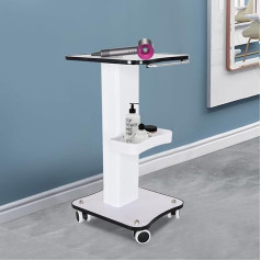 Kosmetikwagen Salonwagen 34x38x69cm - Rollwagen Allzweckwagen Salon Trolley 40KG Last Arbeitswagen mit Ablagefach Tragbar Gerätewagen Friseur Rollwagen für Schönheit Spa Salon(Weiß)
