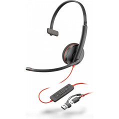 Poly Austiņas blackwire 3210 usb-c + usb-c/a (bez taras) 8x214a6