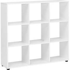Finebuy Möbel Zum Wohlfühlen FineBuy Design Bookcase with Many Compartments, White Standing Shelf, Wooden Shelf, Freestanding, Folder Shelf, Room Divider, Cube Shelf, Modern, Open Storage Shelf