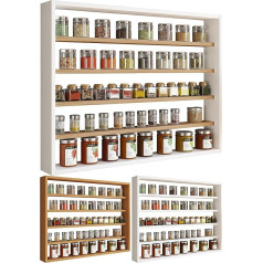 VCM Esaldi L Wooden Hanging Kitchen Shelf Dimensions Approx. H 60 x W 80 x D 10 cm Hanging Shelf with Five Compartments Wall Shelf Spice Rack Kitchen Furniture White