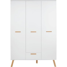Trendteam Smart Living - Wardrobe - Baby Room - Mats - Assembled Dimensions (W x H x D) 130 x 190 x 60 cm - Colour: White - 197661301