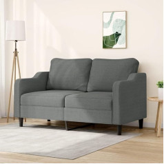 Mengtu 2-Seater Sofa Double Sofa Couch Lounge Sofa Relax Sofa Guest Sofa Loveseat Sofa Upholstered Sofa for Living Room Guest Room Bedroom Dark Grey 140 cm Fabric