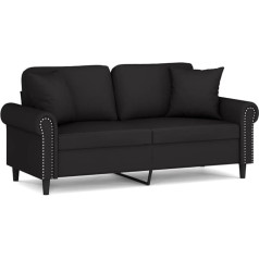 Willood 2-Seater Sofa with Decorative Cushions Reclining Sofa for Living Room, Upholstered Sofa, Armchair, Relaxing Sofa, Lounge Sofa, Relaxing Couch, Black, 140 cm, Velvet