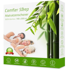 Comfier Sleep Mattress Protector 140 x 200 cm Waterproof Mattress Topper 100% Bamboo Breathable and Anti-Allergic Duvet Cover 140 x 200 cm Mattress Protector 140 x 200 cm Antibacterial with Optimal Fit