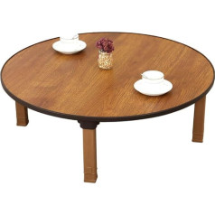 Sh-Tables Folding Table, Round Dining Table/Japanese Style Low Table/Table Study/Small Desk, for Tatami Room, Bay Window, Tea Room, H30cm (Size : 70cm)