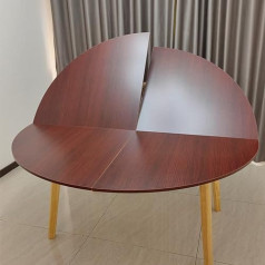 Großer, runder, klappbarer Tisch nur mit Platte, 120–200 cm Durchmesser, runde Holztischplatte, platzsparend, wasserdicht, für drinnen und draußen, runder Klapptisch (Farbe: Farbe 3, Größe: