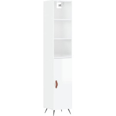Vidaxl Highboard High-Gloss White 34.5 x 34 x 180 cm Wood Material