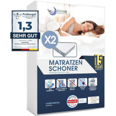 Dreamzie Mattress Protector 180 x 200 cm, Waterproof (Set of 2), Oeko-Tex Certified by Dreamzie Breathable Mattress Topper