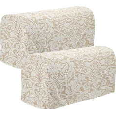 ‎Sourcing Map sourcing map Stretch Armrest Covers for Chairs and Sofas, Couch Armrests with Swivel Pin, Non-Slip Furniture Protector, Armchair Slipcovers for Sofa, Chair, Recliner Chair, Khaki, 2 Pack