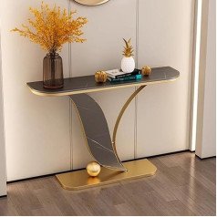 Konsolentisch, Konsolentisch, goldener Konsolentisch, moderner Sofatisch für den Eingangsbereich, großer Akzenttisch aus Kunstmarmorholz, Foyertisch, platzsparend, moderne Konsole für zu Hause (Farb