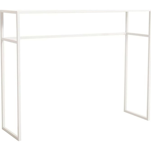 Uemlle Narrow Long Table Behind Couches, White Console Table, 80-120 cm Iron Entrance Table, Simple Square Porch Table for Office, Study, Living Room, Wall Display (Size: 120 x 25 x 80 cm, Colour: A)