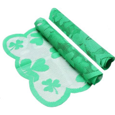 Generisch 2St Tischset modischer Tischschmuck festlicher Tischschmuck Outdoor- Halloween-Tischläufer Shamrock hochzeitslaken Tischdeko Stilvolle Tischmatte Polyester Green