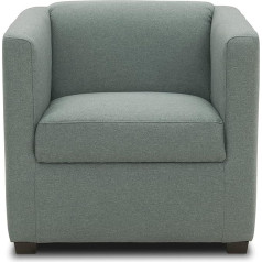 Domo. Collection Bob FK Small Retro Armchair with Armrests and Spring Core, Upholstered Chair, Cocktail Chair, Lounge Chair, 73 x 75 x 69 cm (W x D x H), Woven Fabric in Mint Green