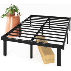 ‎Zinus Zinus Caleb Metal Platform Bed Frame Height 36 cm Steel Frame Folding Under Bed Storage Space Easy Assembly Double