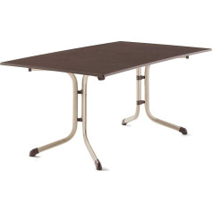 Sieger Boulevard Folding Table with Vivodur Decorative Top, 165 x 95 cm, Champagne, Slate Decoration Mocha