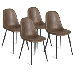 Idmarket - Set of 4 Vintage Dali Dining Chairs Brown