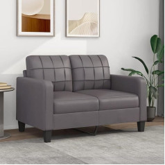 Ccciner 2-Seater Sofa Grey 120 cm Faux Leather, Comfortable Two-Seater Faux Leather Sofa in Grey with Modern Design for Living Room and Relaxation Sofas and Couches
