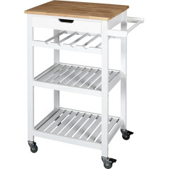 Home Deco Factory THE HOME DECO FACTORY CAMARERA C/RUEDAS Blanca 40 x 62 cm