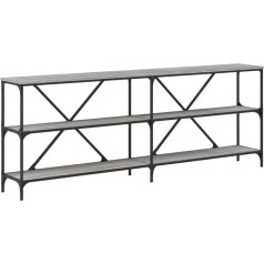 Vidaxl Console Table, Hallway Table with Adjustable Feet, Side Table for Living Room, Entrance Area, Sideboard, Entrance Table, Grey Sonoma Wood Material, Iron