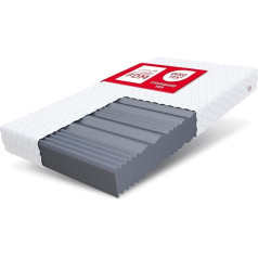 FDM Livia Mattress 80 x 200 cm Foam Mattress Hardness H3 11 cm Height Profiled Foam 7-Zone Highly Elastic HR T25 with Wave Cut Polyester