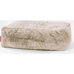 Lounge Pug , Large Footstool Pouf Rabbit Faux Fur Golden Brown