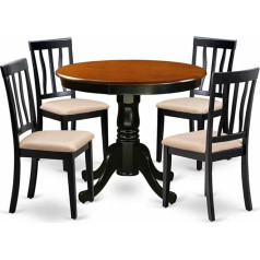 East West Furniture 5-teiliges Küchentisch-Set, kleiner Küchentisch und 4 Küchen-Esszimmerstühle