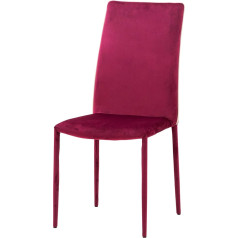 Cribel Italian Concept Betty Stacking Armchair Metal Frame Tubolars with Polyurethane Padding Fully Velvet Bordeaux One Size
