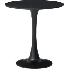 Hjhomeheart Round Kitchen Dining Table Modern Casual Table Dining Set for Kitchen Dining and Office Black Dining Table 80 Dia x 75 (H) cm