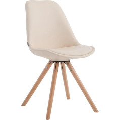 CLP Laval Dining Room Chair Round with Faux Leather Cover Cream Frame Colour: Natural