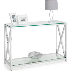 Julian Bowen Miami Chrome and Glass Console Table