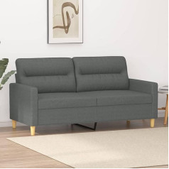 JUDYY 2 Seater Sofa Dark Grey 140 cm Fabric, Sofas & Couches, Sofa Living Room, Sofa for Teenager's Room, Relax Sofa, Sofa for Bedroom, Upholstered Sofa 359236