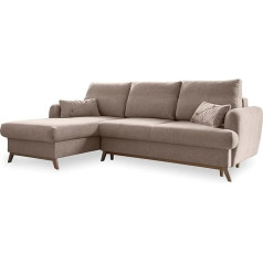 Miuform Corner Sofa with Sleep Function and Bed Box - Scandic Lagom Living Landscape with Sleep Function Sofa L Shape Couch L Shape Living Landscape L-Shape Couch 3-Seater Sofa with Bed Function