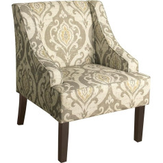 Benzara Benjara BM194000 Damask Wood Accent Chair, Multi-Colour